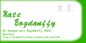 mate bogdanffy business card